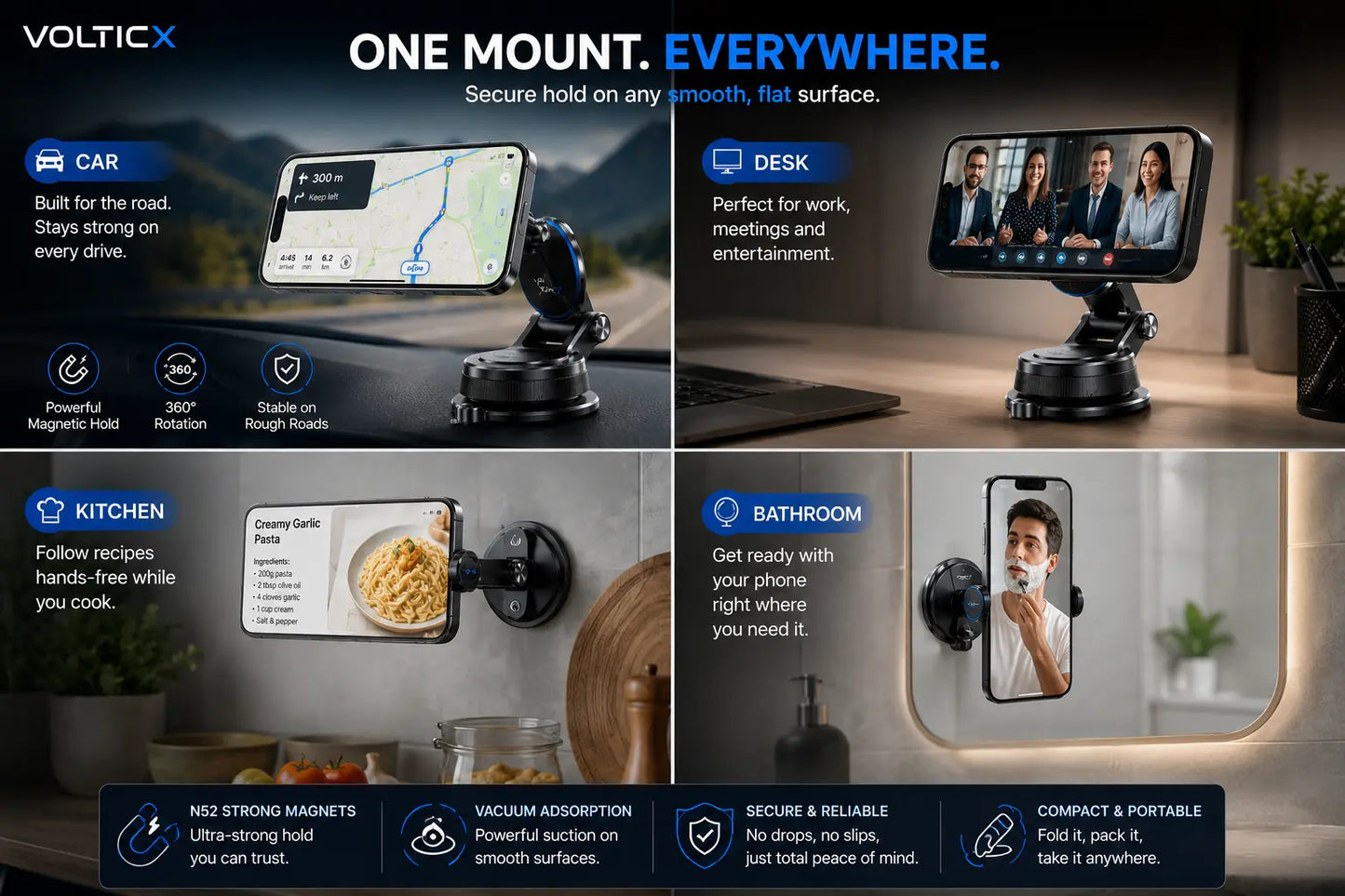 360° Rotation Magnetic Car Phone Holder (Gen- 5)